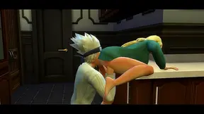 Kakashi Takes Tsunade Roughly in the Kitchen for Steamy Anal Encounter