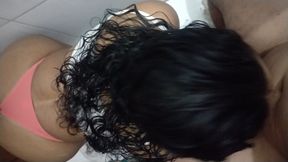 My Naughty Friend Came Into the Bathroom and Sucked Me Until I Came on Her Wonderful Breasts