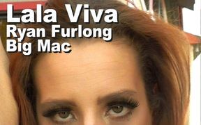 Lala Viva & Big Mac & Ryan Furlong suck fuck DP facial