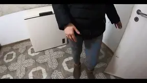 Slutty domina in dirty down-jacket and Uggs gets ass worship