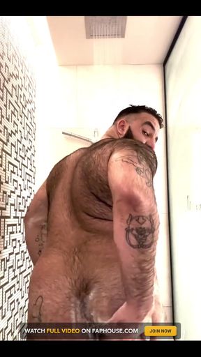 A Furry Boy Lathering up