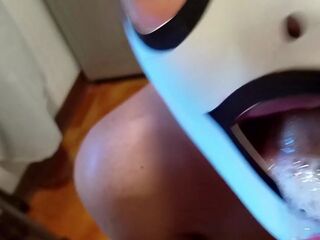 mother I'd like to fuck with hose, high heels, flawless boobs and large booty gives oral pleasure with cum in throat