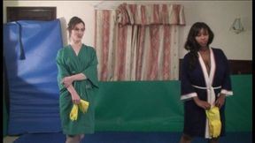 Minerva vs Shelly in rubber gloves