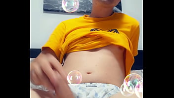 Naughty college boy make Snapchat cum video for his daddy