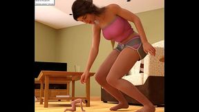 size change, growth comic, giantess growth, mini guy