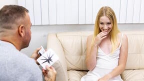 Blonde babe on therapy bends over for DILF doctors hard dick