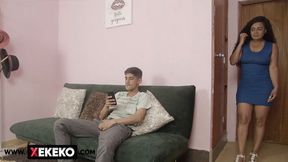 Latina momma lures and pleasures her young stepson