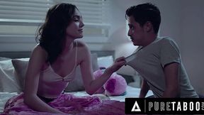 Sensual fuck in bed in night with my skinny stepsister Freya Parker