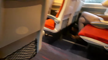 Public dick flash in the train ended up with handjob  and blowjob from the stranger.