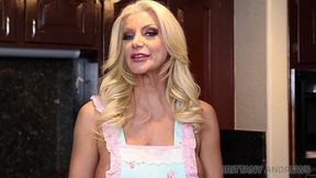 blonde hotwife brittany andrews masturbates in the kitchen!