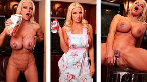 blonde hotwife brittany andrews masturbates in the kitchen!