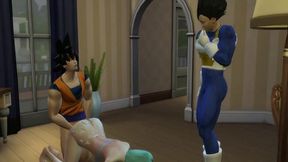 vegeta has a nightmare goku fucks his wife bulma in front of him, he hits her hard in the ass netorare hentai2