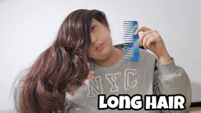 Long Hair Fetish - Brushing & Braiding Hair Play Chubby Girl