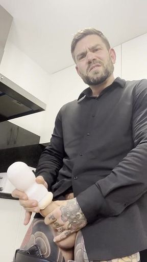 In the Kitchen of Handsome Muscular