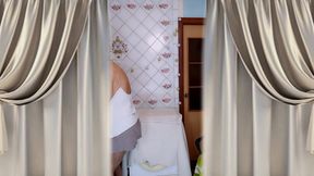 Hot Housewife Lukerya, Morning Flirtation with Brushing Teeth on the Washing Machine and Twerking.
