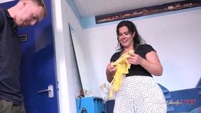 Big Booty Latina MILF Stepmom Montse Swinger lets her Stepson cum on her big ass