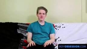 Interviewed and roughheeled down by a blonde twink with a fat ass