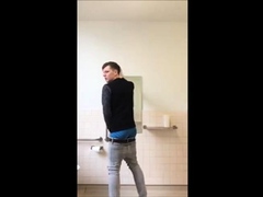 Boy sagging and cum at university