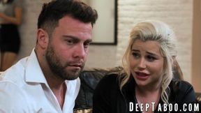 My cock is throbbing while Spencer Scott and Jazmin Luv suck it whole