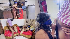 Step Stepdaughter Shruti with Stepmom Nadiya Hardcore Fucking Step by Step Threesome Sex Hindi Audio