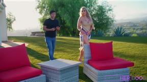 Busty Blonde Carmen's Outdoor Boob Bounce