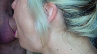 Sloppy deepthroat - PLEASE cum in my mouth