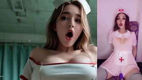 cogiendo anal a la enfermera rubia cachonda - masturbandome con ia