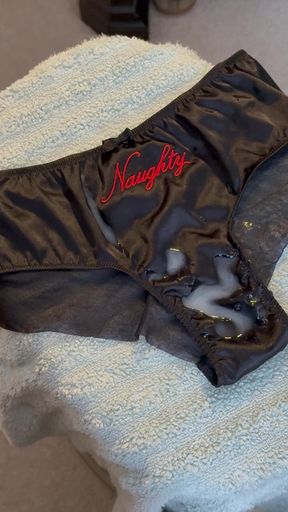Cum on my wife's panties 9