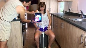oiled and creamed hot girl gunged in a holiday caravan game
