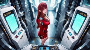 Red-haired Commander! Private Moments in the Sci-fi Ship Cockpit