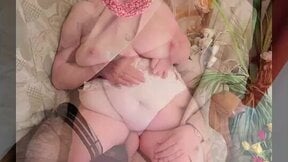 Two women with giant breasts and big bellies