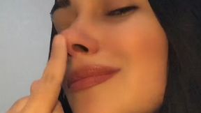 My sister-in-law and her first nasal display.