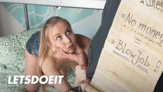 Sirena Sweet sucks receptionist cock and rides roughly to stay in hostel