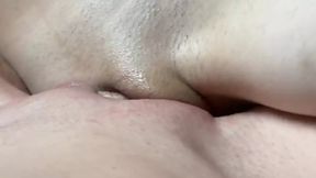 Wet pussy scissoring pulsating orgasm