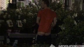 Very gay meeting in the garden with two hotties