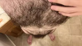 Showing off my body hair in the bathroom