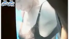 Sporty Chick's Hairy Pussy Gets Washed While She Wears Black Panti