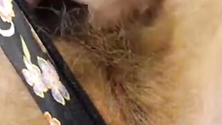 Hairy Blonde Amateur Close-Up Masturbation