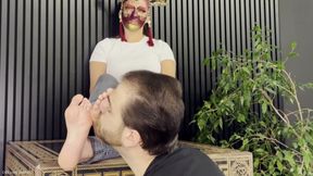 Versace Cube Foot Fetish - Silent Sneaker Licking & Deep Barefoot Toe Sniffing