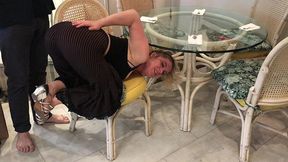 stepmom stuck under the table