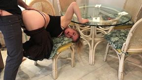 stepmom stuck under the table