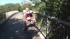 A Walk and Strip on the Road Bridge