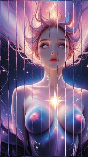 Cosmic Dream Goddess Nude Woman Floating in Surreal Fantasy Dreamscape Ai Art Slideshow