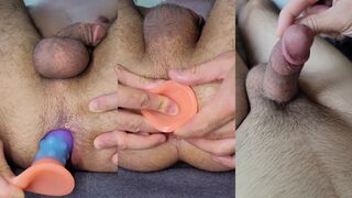 Tantillaa's tight butt is destroyed by a huge dildo & spread wide open for Jism