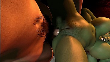 Close up Anal with Curvy Busty Goblin Girl - 3D Porn