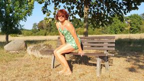 Legs apart on the bench