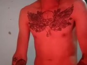 Sexy boy dances erotic to get tickled and touches himself