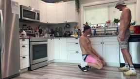 Trying to Clean Kitchen with a Dick up His Ass