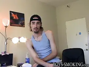 Hairy skaters Ian Madrox and Dustin Kilimin smoke & stroke