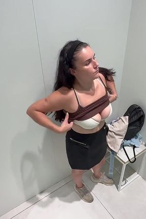 Mature Woman Trying on Clothes